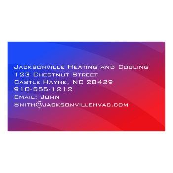 Small Modern Professional Hvac Business Cards Back View