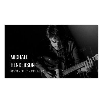 Small Modern Professional Musician Photo Business Card Front View