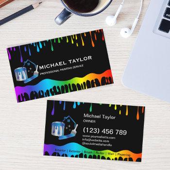 modern professional painting service decoration business card