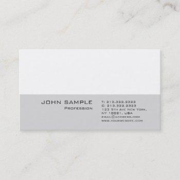 modern professional plain simple elegant grey business card