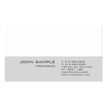 Small Modern Professional Plain Simple Elegant Grey Business Card Front View
