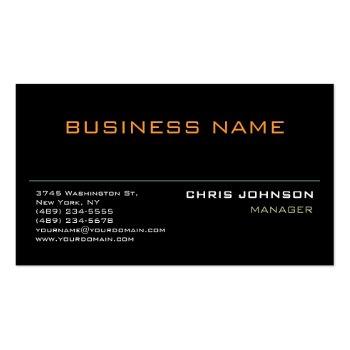 Small Modern Professional Rich Black Business Card Front View