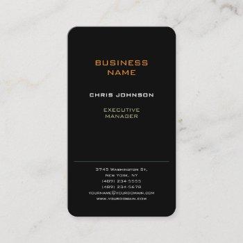 modern professional rich black plain business card