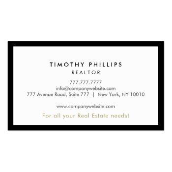 Small Modern Real Estate Agent Business Card  Back View