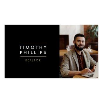 Small Modern Real Estate Agent Business Card  Front View