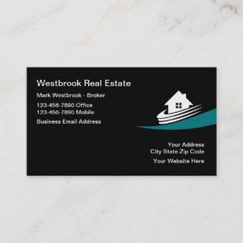 modern real estate broker and agent business card