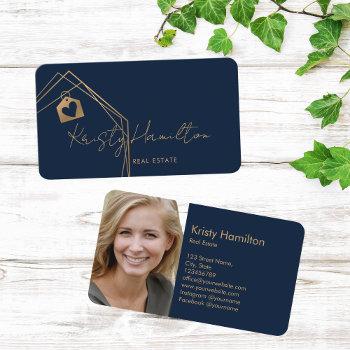 modern real estate professional realtor add photo business card