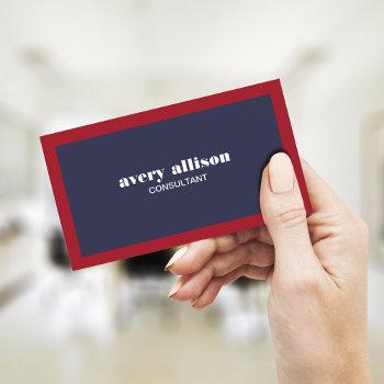 modern red, white and blue professional business card
