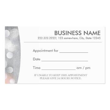 Small Modern Silver Appointment Business Card Front View