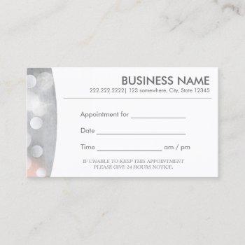modern silver appointment business card