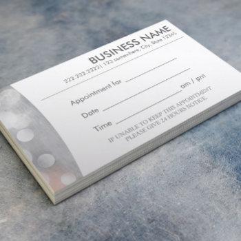 modern silver appointment business card