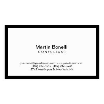 Small Modern Simple Black Border White Business Card Front View