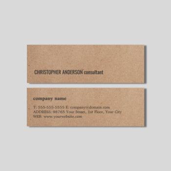 modern simple cool kraft paper consultant mini business card