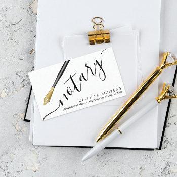 modern simple gold black fountain pen notary loan business card