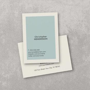 modern simple light blue grey consultant business card