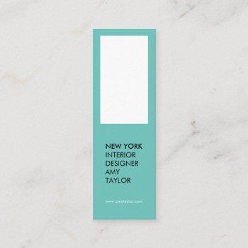 modern simple light teal elegant minimal designer mini business card