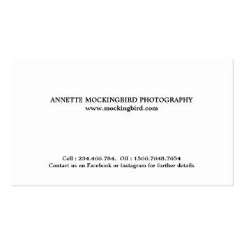Small Modern Simple Minimalist Photography Business Card Back View
