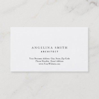 modern simple minimalist white professional business card