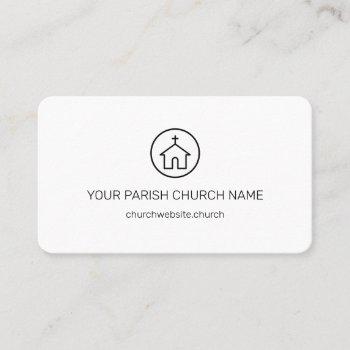 modern simple pastor religious church business card