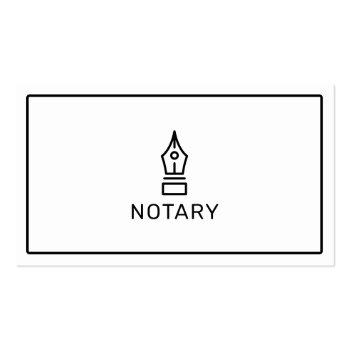 Small Modern Simple White Notary Loan Signing Agent Business Card Front View