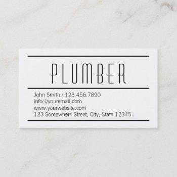 modern simple white plumbing business card