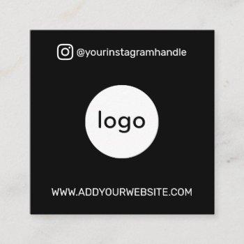 modern social media add your logo photo qr code square business card