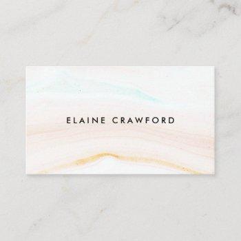 modern soft pastel cream marble agate pattern business card