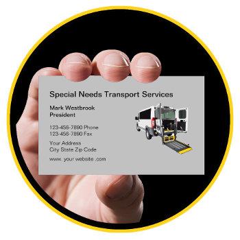 modern special needs wheelchair transport business card