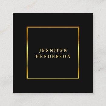 modern stylish black and gold professional square business card