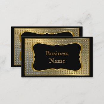 modern stylish business gold black metal look business card