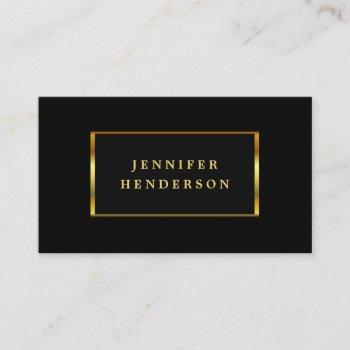 modern stylish chic black and gold professional business card