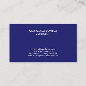 modern stylish midnight blue professional business card