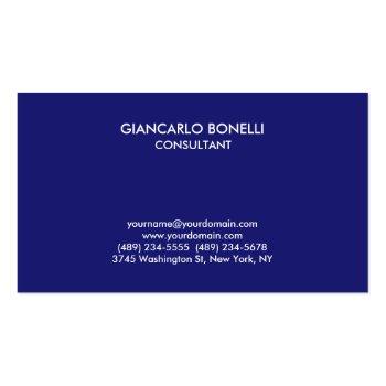 Small Modern Stylish Midnight Blue Professional Business Card Front View