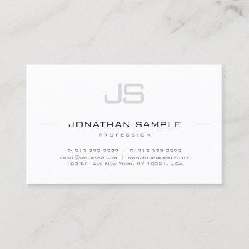 modern stylish monogram professional sleek plain business card