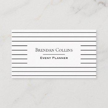 modern stylish pinstripes black & white business card