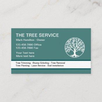 modern tree service and lawn business card