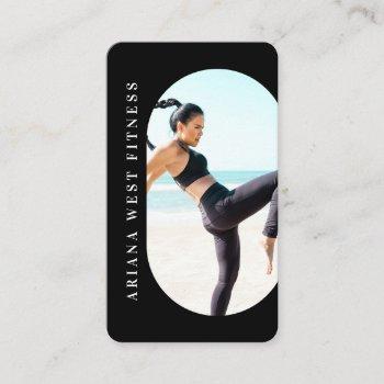 modern & trendy 2 photo personal fitness trainer  business card