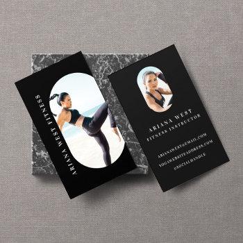 modern & trendy 2 photo personal fitness trainer  business card