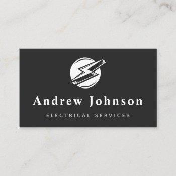 modern trendy lightning light electrical service business card