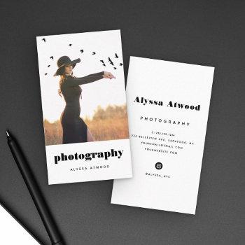 modern trendy photography fashion typography business card