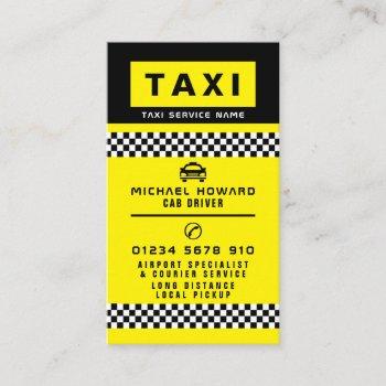 modern & trendy taxi cab driver business card