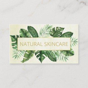 modern tropical on beige organic spa soap skincare business card