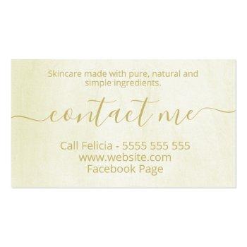 Small Modern Tropical On Beige Organic Spa Soap Skincare Business Card Back View