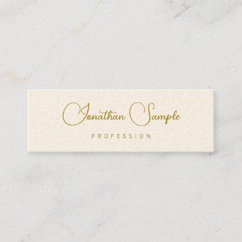 modern typography gold look text template chic mini business card