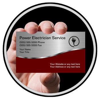 modern unique electrician business card