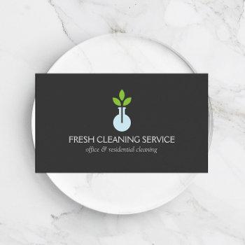 modern vase logo cleaning service, hospitality business card