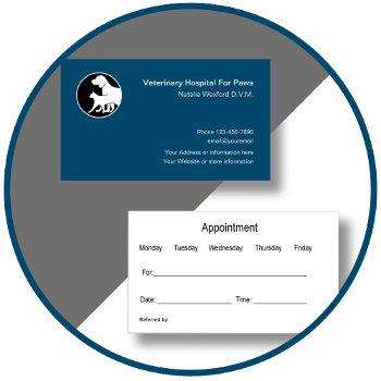 modern veterinarian appointment business cards