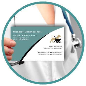 modern veterinarian business cards
