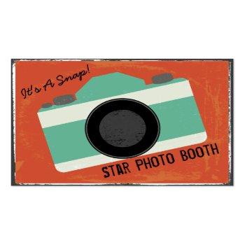 Small Modern Vintage Camera Photo Booth Photography Business Card Front View