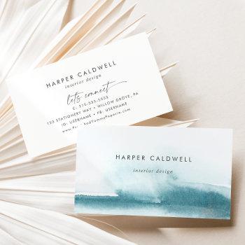 modern watercolor | teal business card
